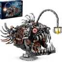 Mechanical Lantern Fish Building Block Set,1038 PCS Ocean Animals Decor Collection Toy Compatible with Lego Sets for Boys 814,STEM Birthday Gift for Adults Women Girls Boys Age 812(with LED)