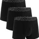 Under Armour Men's 3-Pack Performance Cotton Trunks, Boxer Briefs With 3" Inseam, All-day Comfort (XX-Large, Black Solid - Core)