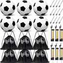 6 Pack Operation Deflated Christmas Soccer Ball with Pump for Child,Items Bulk Deals Soccer Balls,Classic Soccer Balls with Mesh Sport Bag Pump Needle for Shoebox Gift Fillers Charity Donations (size 5)