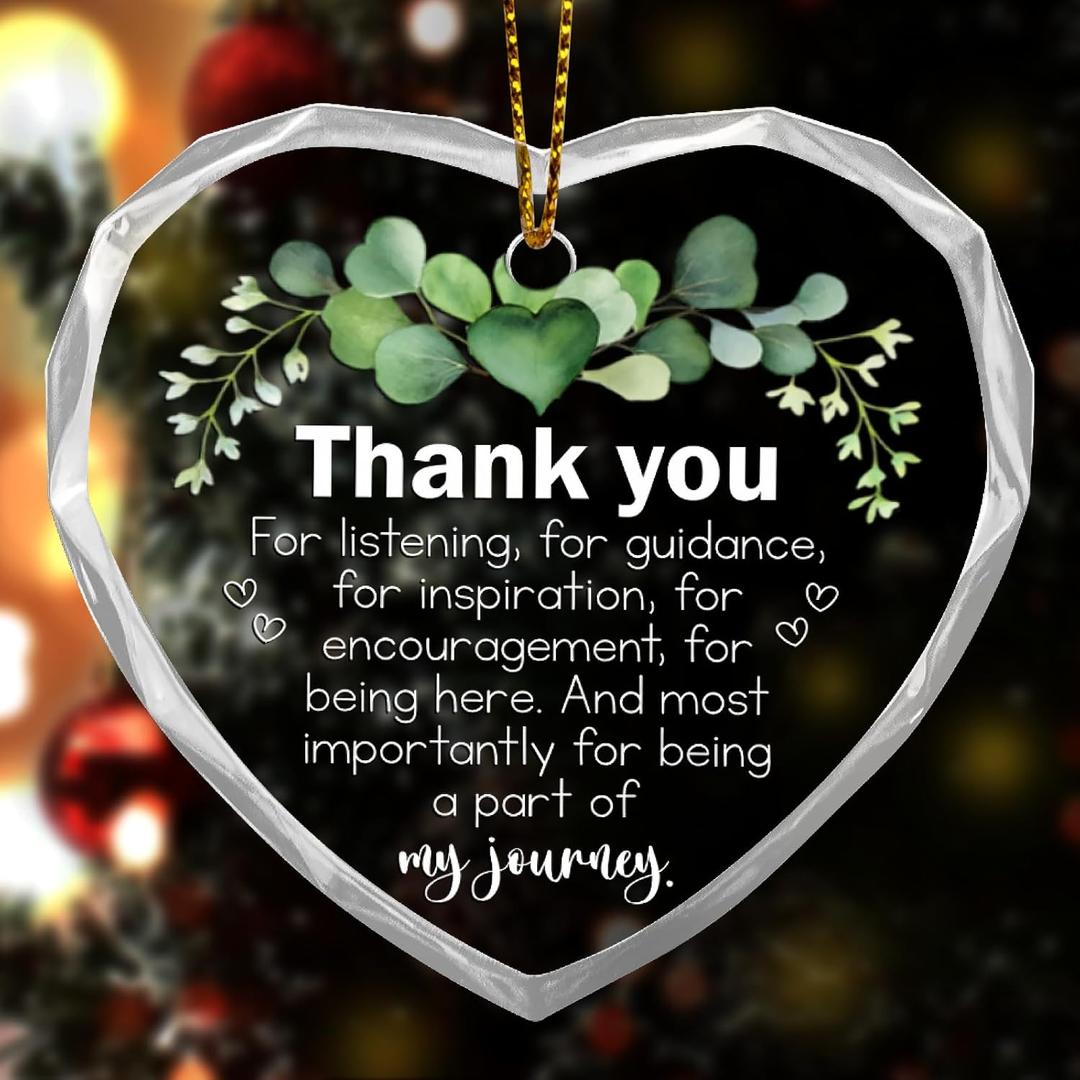 2 x Thank You Gifts for Women Men, Appreciation Christmas Ornaments Gifts for Friend Teacher Coworker (Green)