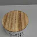 Wooden Coffee Filter Holder With Lid-Rustic Storage Container and Dispenser Basket for Coffee Bar Decor, Farmhouse Accessories(White)