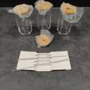 Drinking Glasses with Bamboo Lids and Glass Straw 4pcs Set - 16oz Glass Cups, Iced Coffee Glasses, Cute iced Tea Glasses, Beer Glasses, Ideal for Coffee Bar Accessories, Aesthetic Gift - 2 Brushes