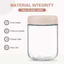 NETANY 6-pack 16oz Glass jars with Airtight Lids, Overnight Oats Containers with Lids, Wide mouth Mason Salad jars, Glass Food Storage Containers for Snacks Yogurt Spice Sugar-Beige, 3 inches x 5.8 inches