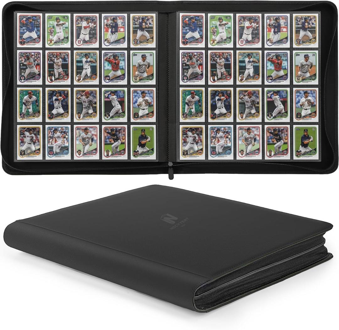 1280+ Cards 20 Pocket Card Binder Collector Card Album Trading Card Binder Ringless Trading Card Album Side Loading Compatible with TCG, Game & Sports Cards (Black)