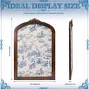 20 x 30 Inch Vintage Arched Pin Board French Toile Landscape Bulletin Board Blue Floral Cork Boards Decorative Fabric Picture Photo Memo Pinboard for Walls Picture Photo Display Living Room, 31.9" x 20.9"