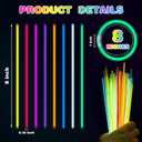 Glow Sticks for Bulk Party Pack, 8 Inch 1500 Pack Long-Lasting Glow Party Favors, Perfect for Halloween, Minecraft, Unicorn Birthday Decorations with 1500 Connectors