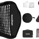 Godox 32"x 32" /80x80cm Foldable Flash Softbox Kit with Grid, S-Type Speedlite Bracket Bowens Mount and Carring Case for Camera Flash Speedlight Studio Portraits,Product Photography,Video Shooting