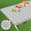 misaya Rectangle Vinyl Table Cloth, Elastic Fitted Flannel Backed Tablecloth, 100% Waterproof Plastic Table Cover Fits 6 Foot Folding Tables for Picnic, Camping, Outdoor (Grey, 30" x 72")
