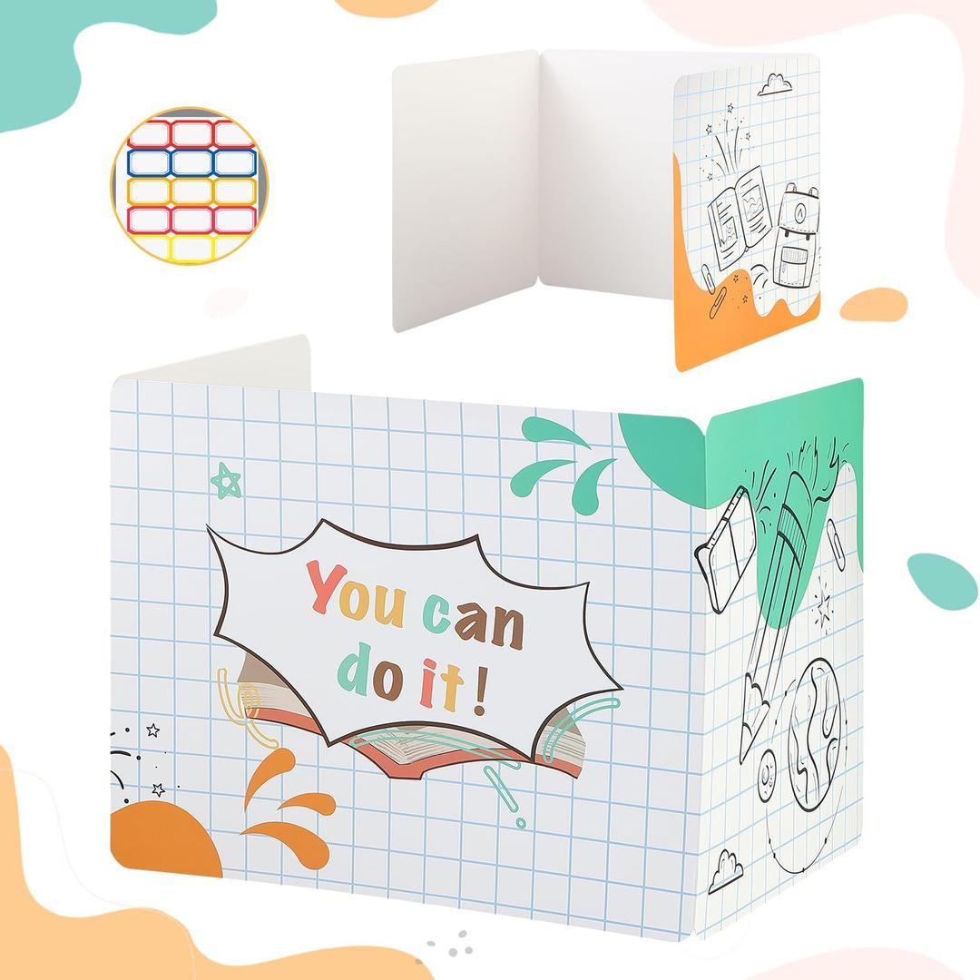 Privacy Boards for Student, Desk Dividers for Students, Cardboard Privacy Folders, Privacy Shield Folder Boards, Classroom Divider Shield for School Teachers Home (You Can Do it, 24)