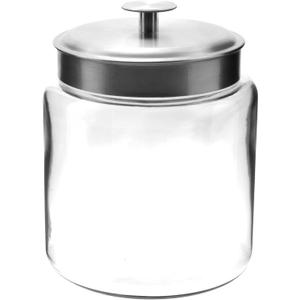 Anchor Hocking 77978 Mini Montana Jar with Brushed Aluminum Metal Cover, Glass, 96-Ounce