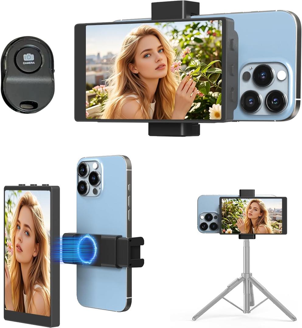 5" Selfie Monitor Screen for iPhone, Back Camera Selfie Monitor with Low Latency HD Screen - Portable Phone Vlog Monitor w/Bluetooth Remote, Perfect for Content Creators on TikTok YouTube (Black)