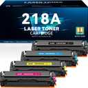 218A Toner Cartridge 4 Pack (with Chip) Replacement for HP 218A 218X Compatible for Color Pro 3201dw MFP 3301fdw 3301sdw 3301cdw 3201 3301 Printer W2181A W2182A W2183A (B/C/Y/M)
