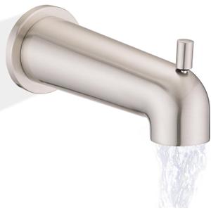 7 Inch Slip on Bathtub Spout with Diverter, Compatible with Moen 3839/3853,Extra Long Diverter Tub Spout Fits 1/2" Copper Tube(5/8" Diameter),Brushed Nickel