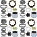 4 Sets Boat Trailer Wheel L68149 L44649 5 Lug Bearing Kit for 3500lb Axle with 171255TB/10-19 Grease Hub Seals, 1.98" Dust Covers, Rubber Plugs, Cotter Pins, Washers