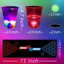 YHFUISK Glow in The Dark Beer Pong Table Mat, Drinking Game Pong Game with Party Cups, Glow Pongs for Indoor Outdoor Party Game Party Supplies Decoration Flashing&Red&Blue1