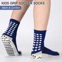 Ultrafun 5 Pairs Kids Youth Grip Soccer Socks Cushioned Non Slip Football Athletic Sports Socks (S)