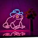 Neon Sign for Wall Dcor Dimmable LED Frog Neon Signs USB Powered Neon Art Sign for Pub Store Man Cave Party(Pink+Blue)