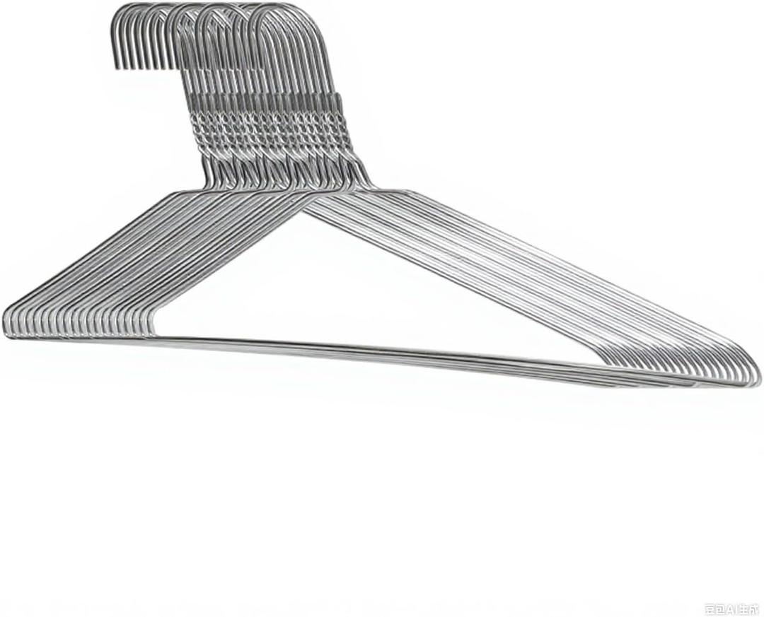 20Pcs Silver Wire Hangers for Clothes, Shirt, Wire Coat