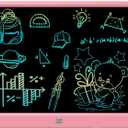 FLUESTON LCD Writing Tablet, Doodle Board Toys Gifts for 3-8 Year Old Girls Boys, 15 Inch Colorful Electronic Board Drawing Pad for Kids, Gifts for Toddler Educational Learning Travel Birthday, Pink