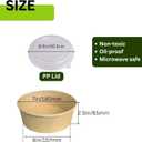 Disposable Round Paper Bowls with Lid 47oz Compostable, 50 Sets Microwave Deli Containers Leakproof, Extra Large Meal Prep Food Container Box, Sturdy Salad Dressing Bowl for Soup Toppings Picnic