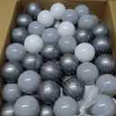 GOGOSO Ball Pit Balls for Toddler, Baby Plastic Playballs Kids Soft Pastel Pelotas Non-Toxic BPA-Free Gray+Pearl Gary+ White, 100 Balls