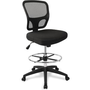 Armless Drafting Chair Tall Office Chair Adjustable Height High Back Ergonomic Desk Chair Drafting Stool Rolling Bar Stools Chairs with Footrest and Wheels (Black)