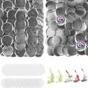 100 Sets Button Maker Supplies, 75mm / 2.95 inch Button Supplies Buttons Parts, (Approx. 3 inch) Metal Blank Badge Parts with Blank Paper for Buttons Maker Machine Pin Maker Press