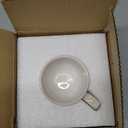 ARISKEY 10oz Coffee Mug for Women,Cute Tea Cup and Saucer Set with Spoon,Perfect for Latte and Milk, A Warm Choice for Mother's Love,Pearl White