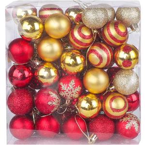 50 Pcs Christmas Ball Ornaments 1.57"/4 cm Christmas Balls Decor Set Hanging Tree Decorations for Christmas Wedding Party