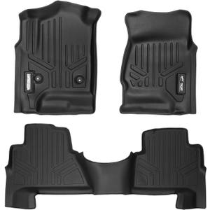 MAXLINER Floor Mats 2 Row Liner Set Black for 2015-2018 Cadillac Escalade