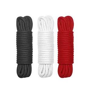 FANGYUAN 180 ft 1/4 inch (7mm) Nylon Poly Rope Cord Flag Pole Polypropylene Clothes Line Camping Utility Good for Tie Pull Swing Climb Knot (BlackWhiteRed (30M))