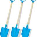 Kids Beach Shovels for Digging Sand, Beach Toys Gifts for Kids 3-10, 31" Long Plastic Shovel Spade & D-Handle, Adjustable Length, 3PACK