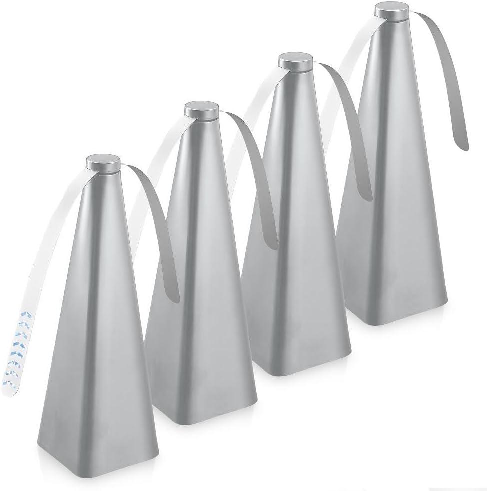Treva Chemical Free Bug Fan, Fly Deterrent with Holographic Blades to Clear Bugs, Mosquitoes, and Flies, Battery Powered Fly Fan, Silver (4 Pack)