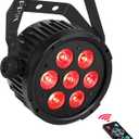 LED Stage Par Light - 70W 7LED RGBWA Stage Light - Sound Activated Auto Play Remote & DMX Control - Uplighting for Events Birthday Wedding Church Music Concert Halloween Christmas