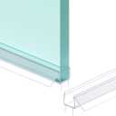 Shower Door Bottom Seal Strip, 2PCS Seal Strip, Ultra Clear PVC, 36" Length, Fits 12mm Thick Glass, Prevents Leaks, Easy Installation, No Adhesive Required (Ultra Clear, 36in for 1/2"(12mm) Door)