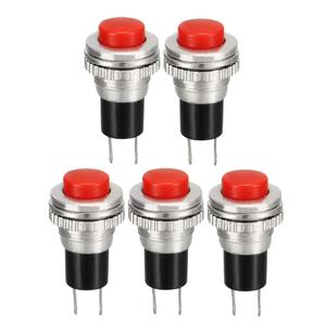 Uxcell 10mm Mounting Red Momentary Push Button Switch SPST NO 5pcs