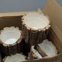 12 Pcs Wooden Vase for Centerpieces Wedding Flower Table Centerpieces Woodland Party Decor Rustic Farmhouse Bark Stump Buckets Vintage Planter Pots for Garden Baby Shower Window Home (Large)