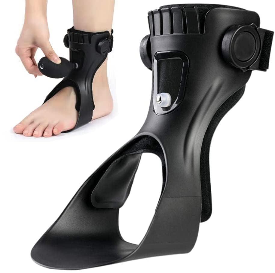 AFO Drop Foot Brace, Upgraded Medical Foot Up Ankle Foot Orthosis Support with Inflatable Airbag for Walking Foot Stabilizer Hemiplegia Stroke Shoes, X-Large, Right