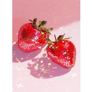 RYMILIE Pink Diamond Art Painting Kits for Adults,Strawberry Full Drill Diamond Dots Paintings for Beginners, Round 5D Paint with Diamonds Pictures Gem Art Painting Kits DIY Crafts Kits11.8x15.7inch (DP00118)