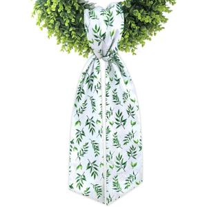 Wreath Sash for Front Door Boxwood Wreath Sash Accessories for Indoor Outdoor Decor, 4.7'' x 57''(Green)