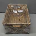 Large Wicker Basket, 15" Water Hyacinth Wicker Storage Baskets for Organizing, Rectangular Storage Baskets for Shelves, Rattan Woven Basket with Built-in Handles, 1 Pack (Natural, Large)