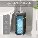 Stainless Steel Bathroom Trash Can and Toilet Brush Set,1.6 Gallon Small Trash Bin with Press Type Lid, Black Bathroom Sets with Shower Curtain and Liner for Bathroom