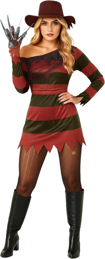 Morph Nightmare Killer Costume Women With Claw Serial Killer Costume Scary Halloween Costumes Women Halloween Costumes Adults S