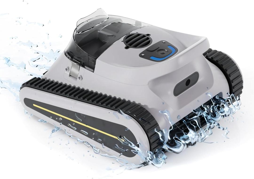Crab Robotic Pool Vacuum, Wall-Climbing Robot, Automatic Pool Cleaner, Suitable for Walls and Floors of 1614 Square Feet Pool , Black/Grey