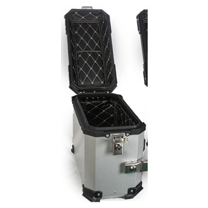 Side Cases - Black Hard Saddlebags for Motorcycle & Scooter Trunk, 38L Universal Motorcycle Case Panniers - Silver, Size A