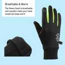 Kids Winter Warm Gloves - Touchscreen Thermal Water-Resistant for Boys Girls Running Cycling Football in Cold Weather (Black, M)