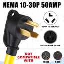 Tellegloww 30Amp Welder Adapter Cord NEMA 10-30P to L6-30R, 30 Amp 3 Prong Male Plug to 30Amp Lock 3 Prong Welder Plasma Cutter Power Adapter STW 10 AWG/3C, 1FT, ETL Listed