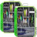 Ghosthor Fishing Tackle Box, Waterproof 3600 and 3700 Tackle Trays, Plastic Tackle Box Organizer with Removable Dividers, Storage Lure Box and Terminal Tackle Storage 2 Pcs