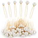 Pearl Bobby Pins 36 Pcs Wedding Pearl Hair Accessories Different Size Single Pearls Hair Pin for Wedding Bridal Hairs Accessories