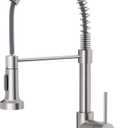 OWOFAN Kitchen Faucet with Pull Down Sprayer Industrial 1 Handle 1 Hole Or 3 Hole Faucet for Farmhouse Camper Laundry Utility Rv Wet Bar Sinks Stainless Steel Brushed Nickel broken switch
